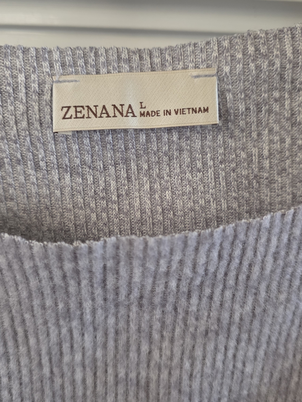 Zenana Outfitters Light Gray Cropped Ribbed Knit Sweater & Skirt Set - Picture 4 of 5